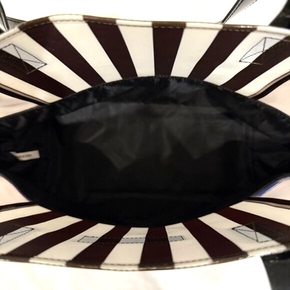 Henri Bendel Medium Size Iconic Striped PVC Tote Bag - Picture 6 of 11